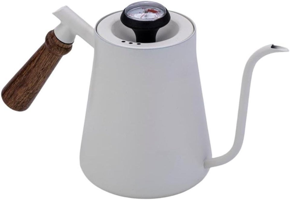 Elektrische Waterkoker - Gietketel Kookpot - Thee Koffie Zetten - Zwanenhals Uitloop - 650 ml - Wit