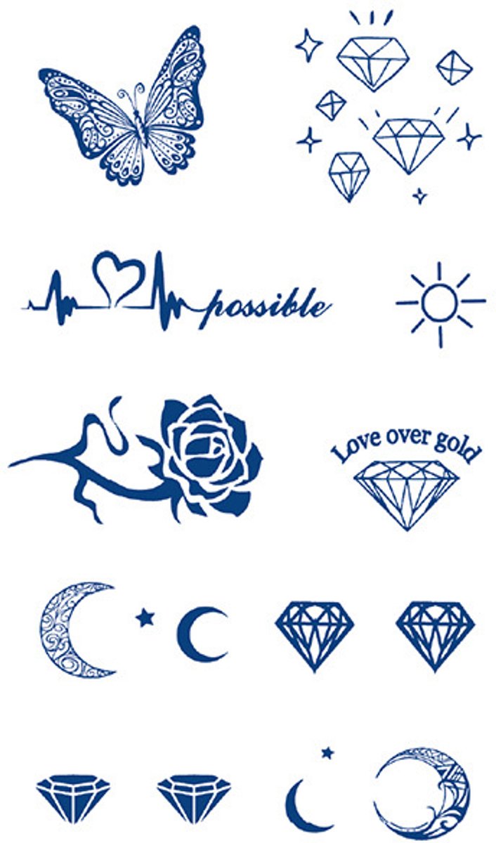 Tijdelijke tattoo Bloemen minimalistisch 2 weken