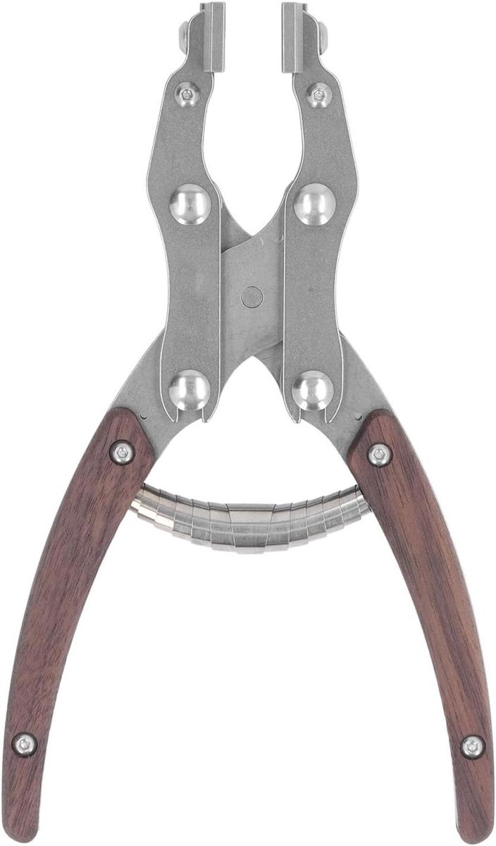 Platte Tang - Leertang Perstang - Lederbewerking - Dubbele Structuur - 38 mm bekbreedte - Metaal Hout