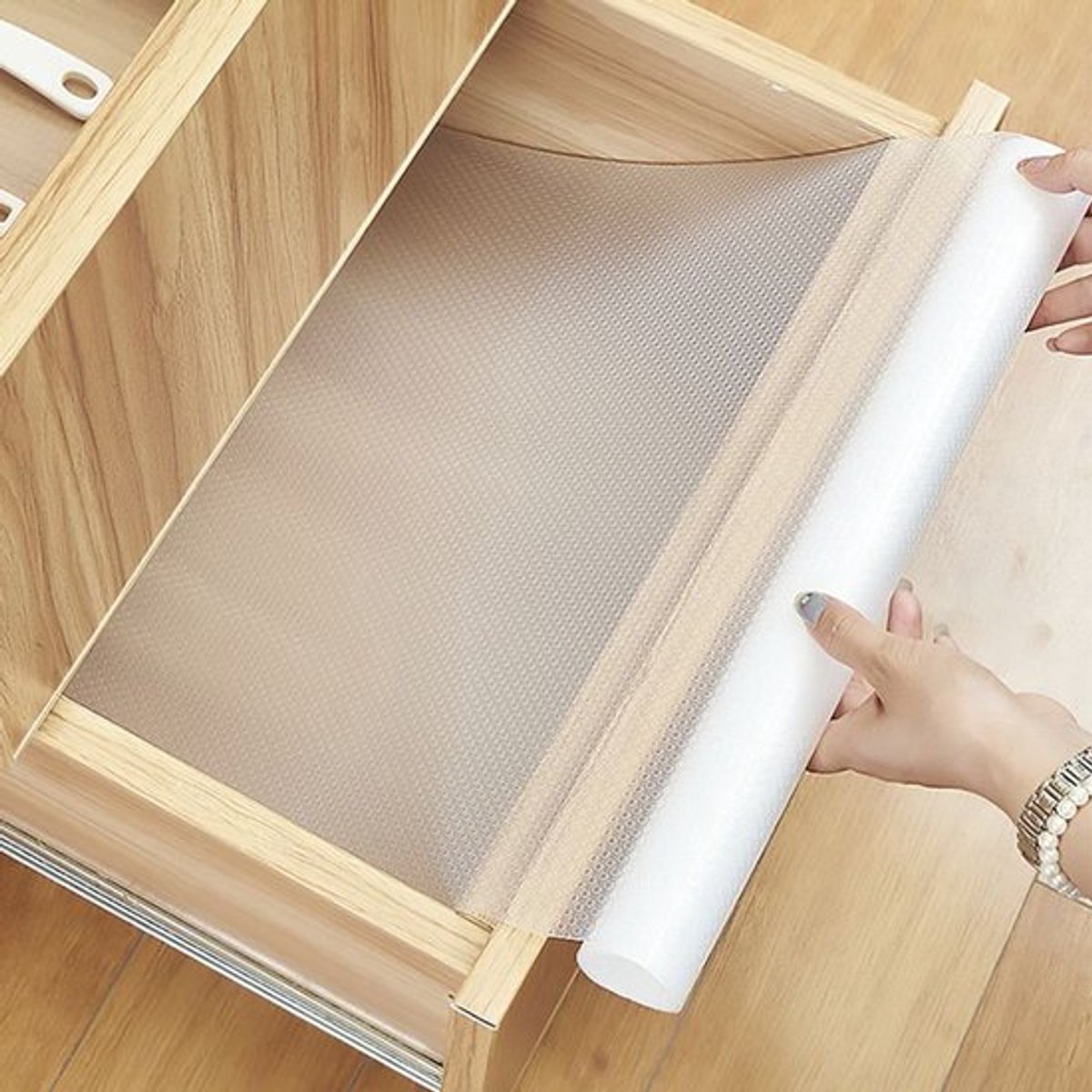 Lademat-Waterdichte en antislip kastmatten -Antislipmat -koelkastmatten- Beschermer Keuken & Meubels-Ladebeschermer - Keukenlade Beschermer-Niet-Klevende-geschikt voor keukens, planken en kasten-Op Maat Knipbaar-30x100cm-PVC-transparant