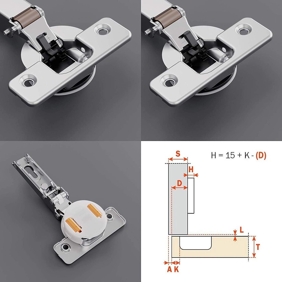 SALICE hinges straight series 200 Ø 35 mm opening 110 ° Silentia Plus - ShopVlot