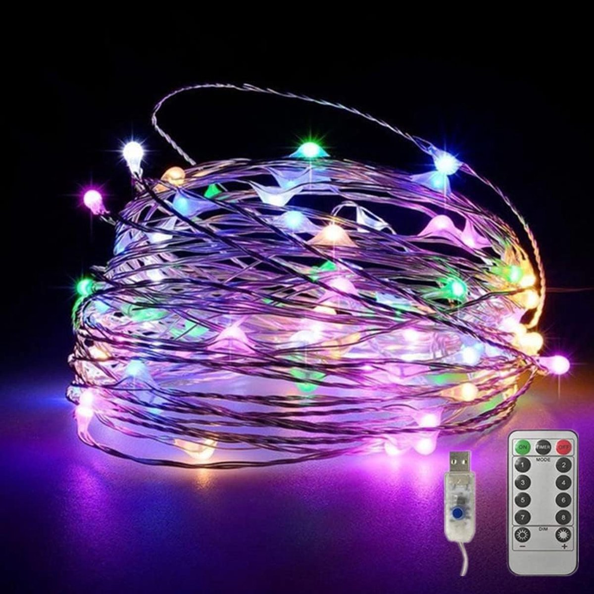 LED Sfeerverlichting 100ft - Koperdraden - 8 Verlichtingsmodi - Perfect voor Feesten en Decoratie - ShopVlot