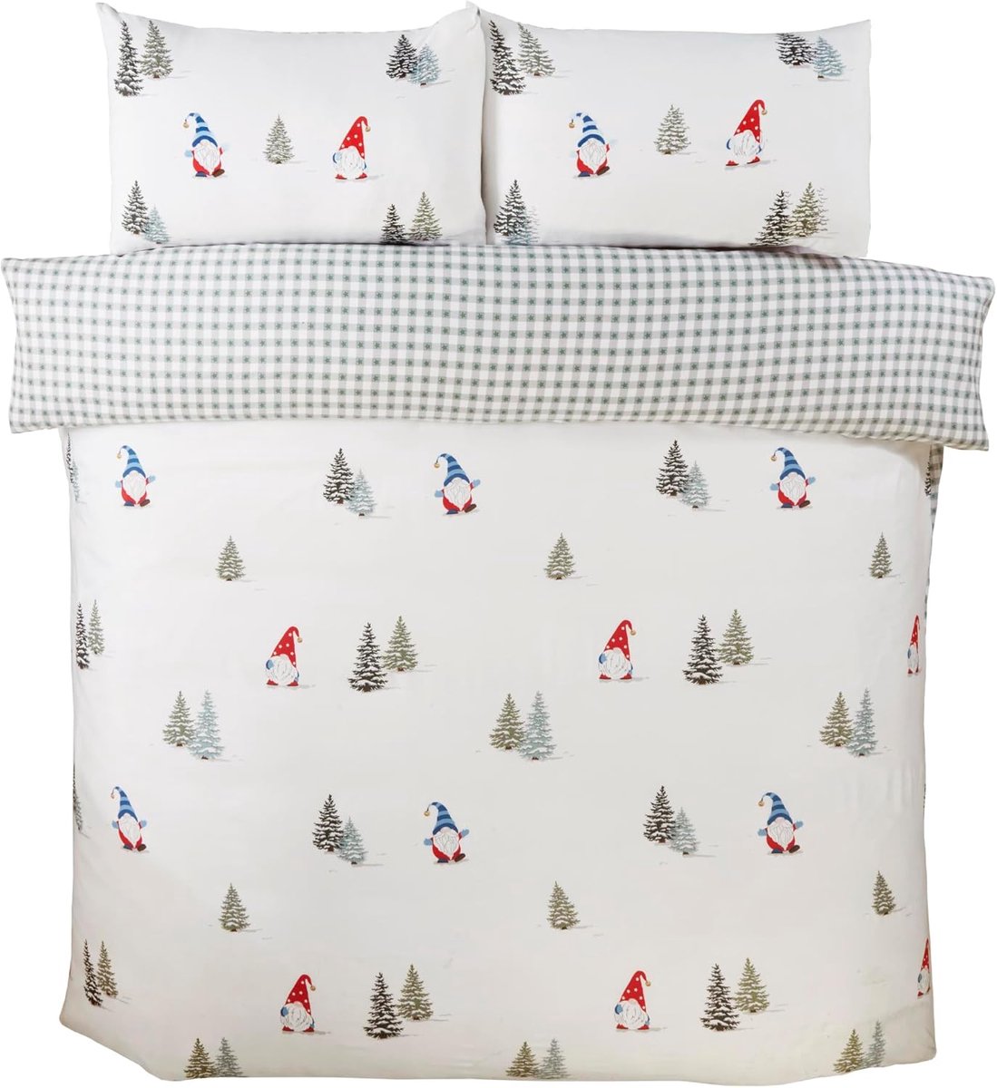 Home Kerst Beddengoed Set Winter Gonks Microvezel Dekbedovertrek Set King Multi