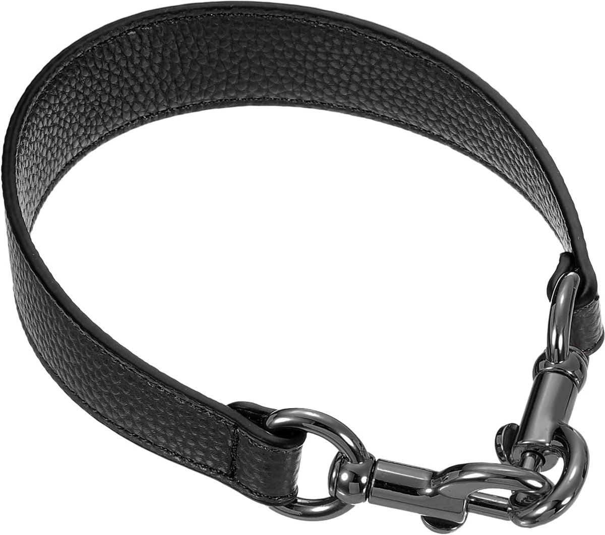 39 cm tashengsel, PU-leer, korte tasgreep, tasriem met sluiting, handtassen, reserveriem voor clutch, portemonnee, onderarmtassen, zwart, grijze gesp
