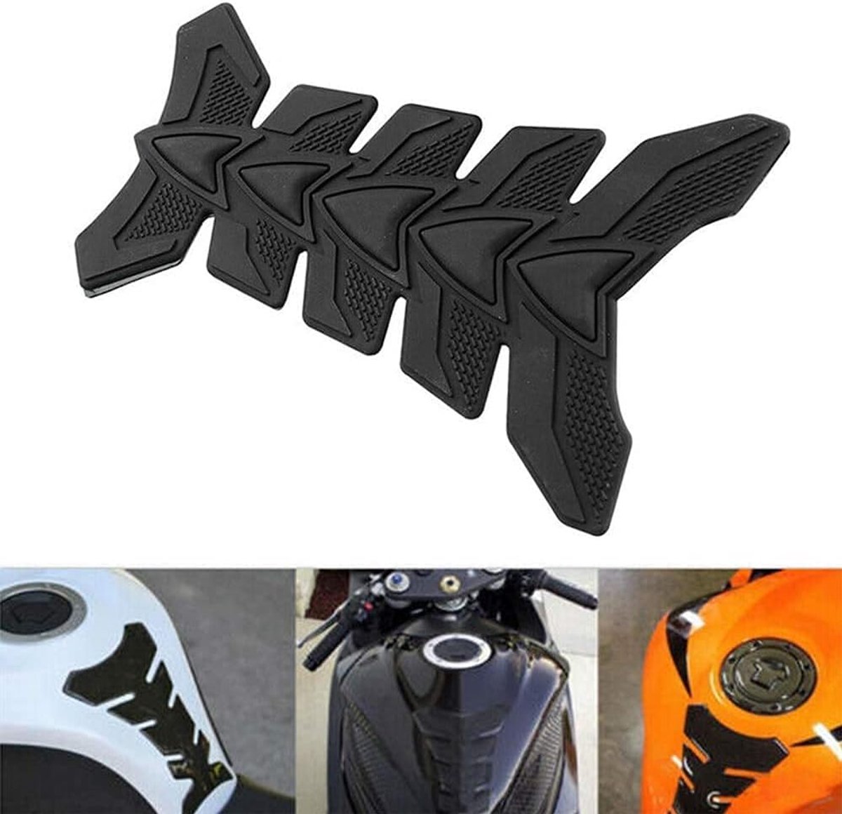 Koolstofvezel sticker voor motortank, 3D-motorfiets