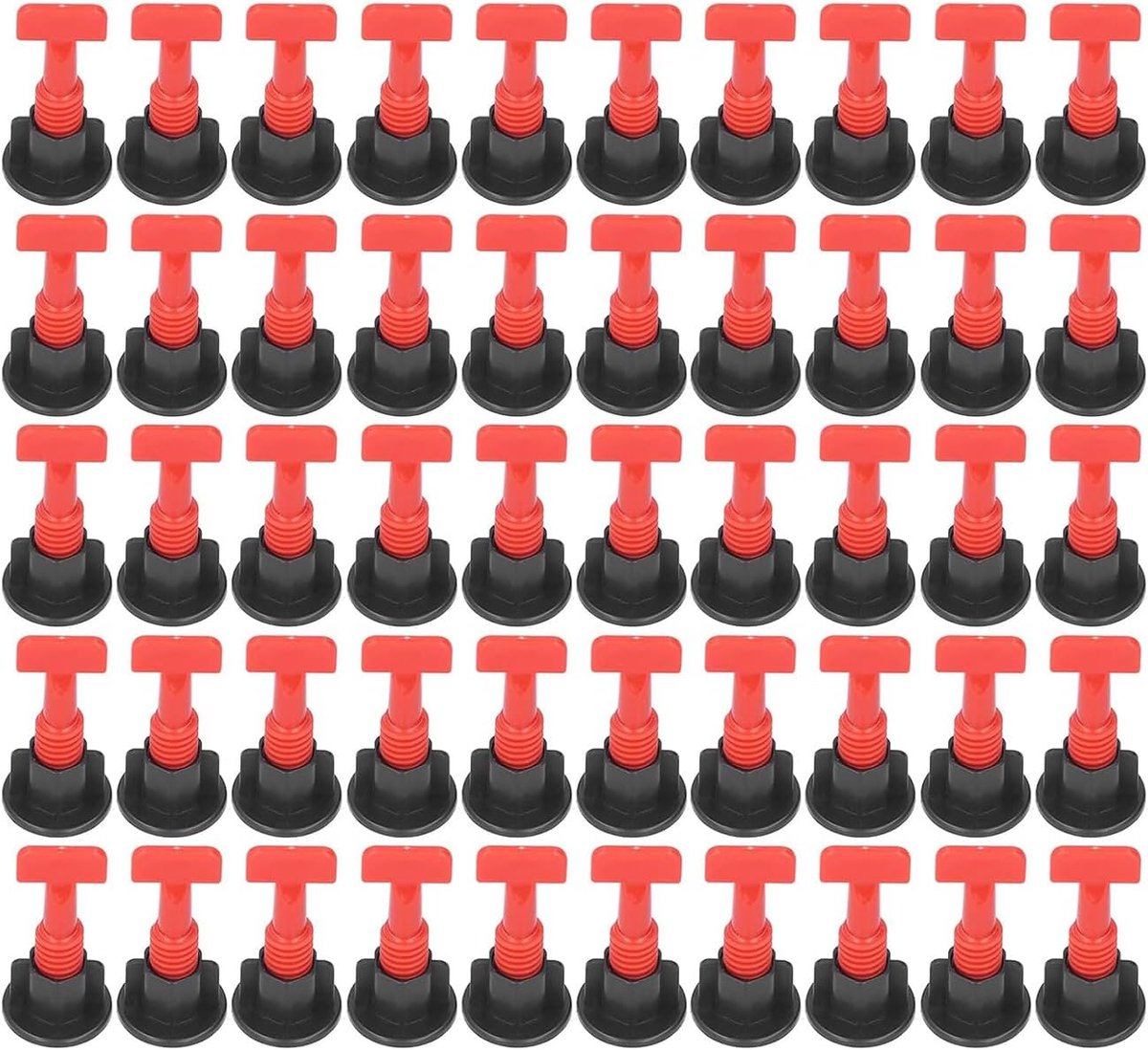 50 stuks tegelnivelleringssysteem, professionele leghulp set met wiggen en clips, 1,5 mm voegbreedte, voor wandtegels en vloertegels