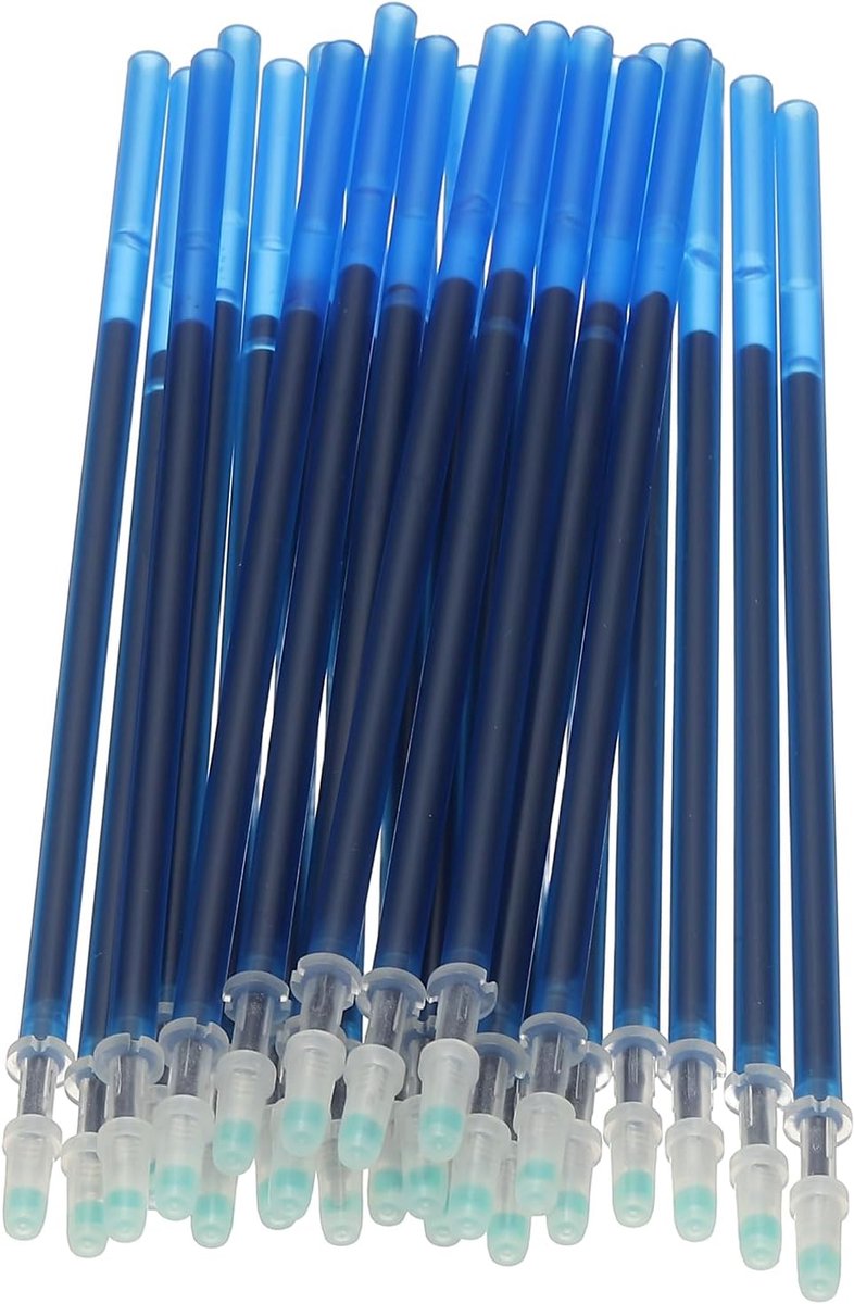 24 stuks uitwisbare gelpennen navullingen, 0,5 mm warmteuitwisbare pennen, vullingen voor stoffen verdwijnende inkt, stof markeerpen voor naaien, quilten, schrijven, donkerblauwe inkt