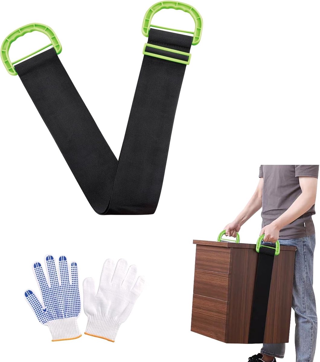 Lifting Moving Straps 1-persoons verstelbare schoudervrije draagriem voor meubels, dozen, matrassen, apparaten (1 stuks)