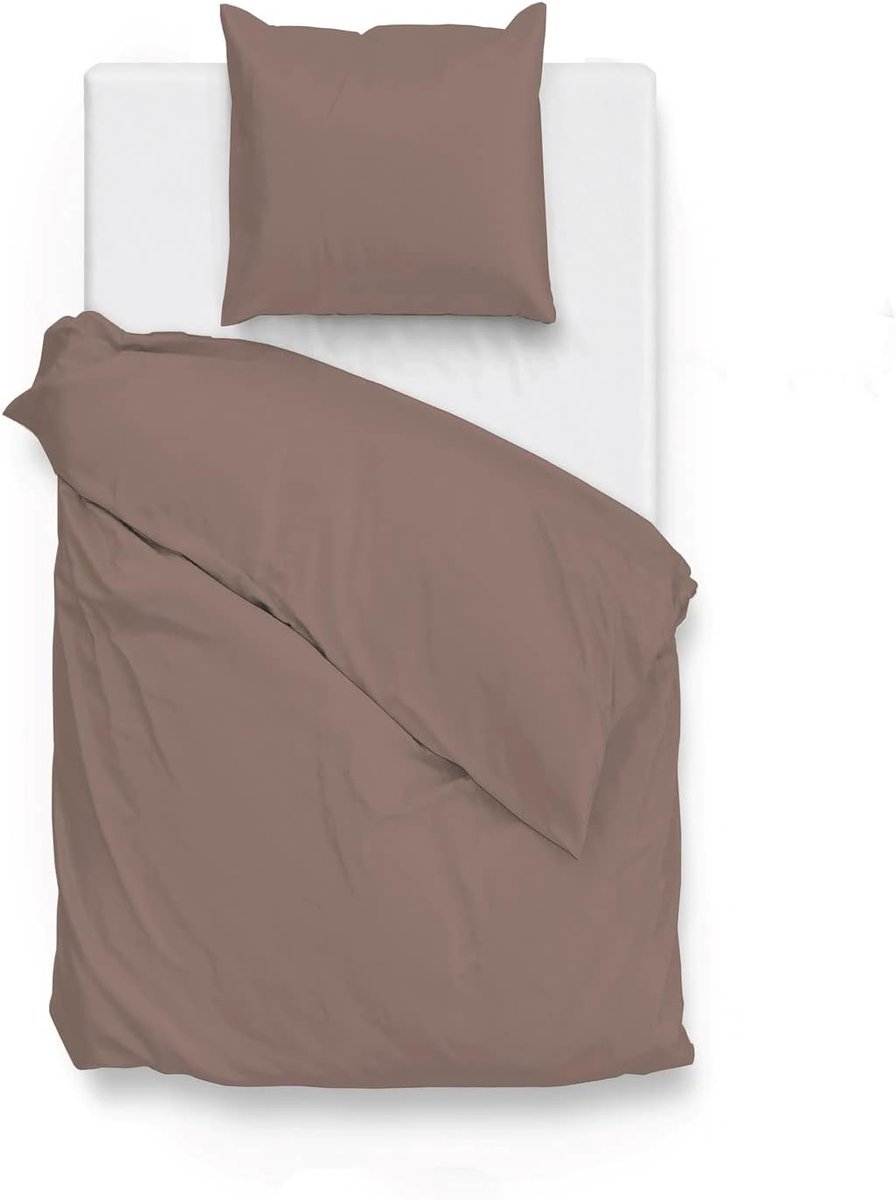 Dekbedovertrek 140x200/220cm - uni katoen satijn - zacht en luxe gevoel - SnelShoppen