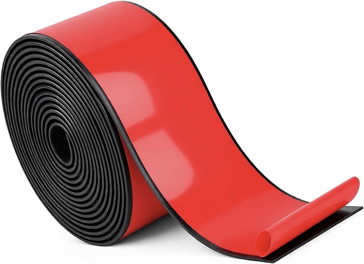 Rubberen strips zelfklevend, (50mm x 3mm x 3m) Vollrubber profiel, neopreen rubberen strips, voor afdichtingen, vloerbedekkingen