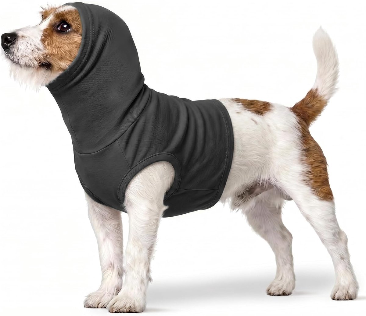 Hondensnood, zachte jassen nekwondbescherming ademende medische hondenvest om de nek te bedekken anti-angst snood (grijs, S)