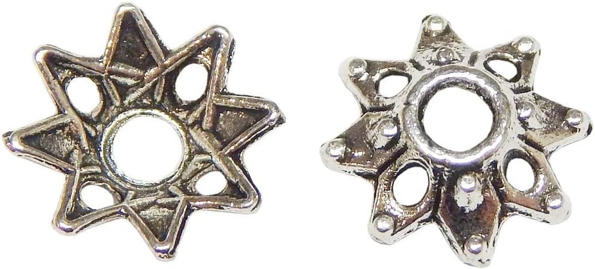 - 100 stuks filigraan pareldoppen 8 mm metaal spacer tussendelen eindkappen Tibetzilver metalen kralen voor sieraden kralen ketting armband