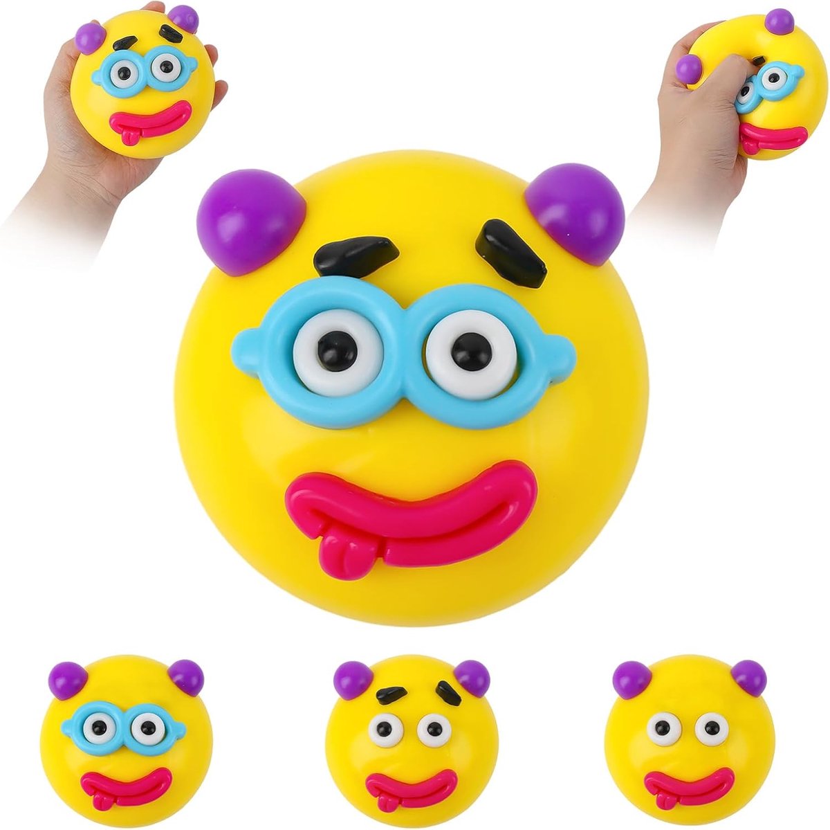 Fidget Toys, knijpspeelgoed met verwisselbare hondengezichten, langzaam stijgende stressbal voor volwassenen en kinderen, stressvermindering, angstoplosser, anti-stress speelgoed, cadeau