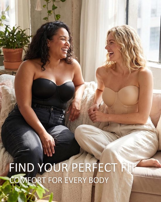 Strapless beha voor dames, push-up-effect, beugel, ondergoed, vormend, beha, korset, houdt stevig vast, grote maten — afbeelding 5
