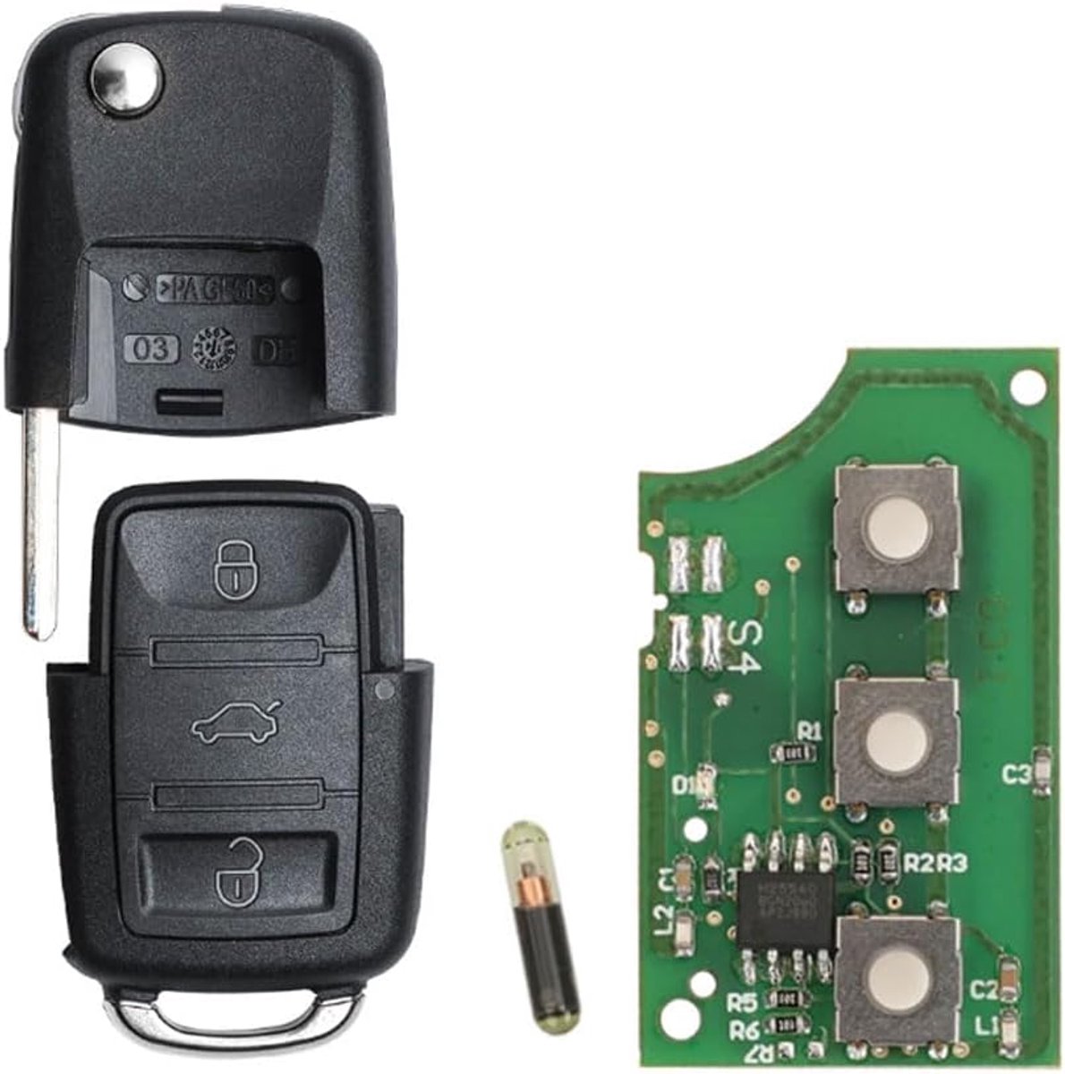 Afstandsbedieningssleutel 434 MHz ID48 chip voor VW Golf 4 5 6 Jetta Passat T1guan Polo Ibiza Leon Toledo Vario 1J0959753AG (3 toetsen 433 Mhz)