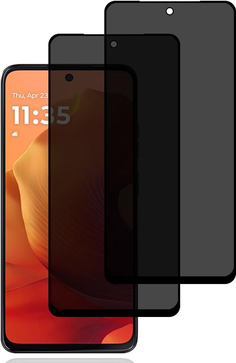 Screen Protector voor Motorola Moto G15/Motorola Moto G56 [2 stuks] | anti-spy gehard glas film, 9H hardheid, krasbestendig, anti-vingerafdruk, hoge gevoeligheid, anti-spy schermbeschermer