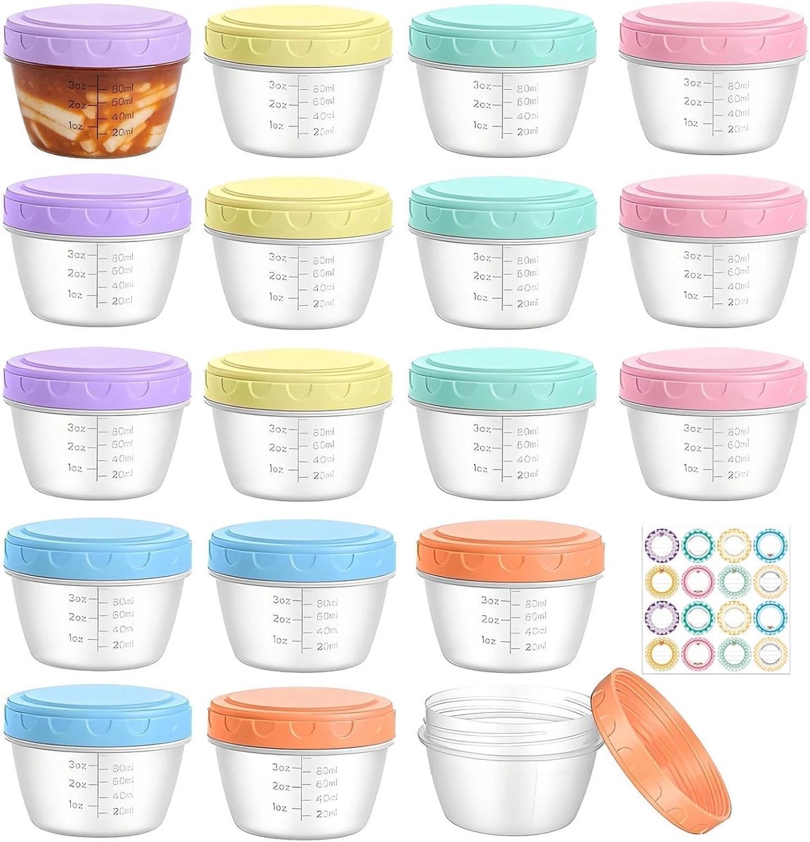 Kleine vriesdozen 18 stuks - 6 ml - plastic met deksel - ideaal voor snacks en babyvoeding - SnelShoppen