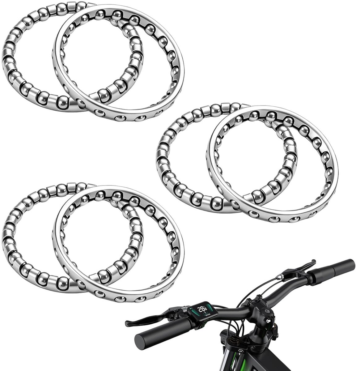 6 stuks fietsonderdelen kogellagers fiets stuurset kogelring spacer voorwiel kooi kogellagers 40 mm