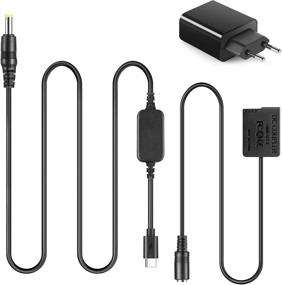 USB-C adapter net PD koppeling vervangt DMW-BLC12-batterij voor Panasonic Lumix camera's