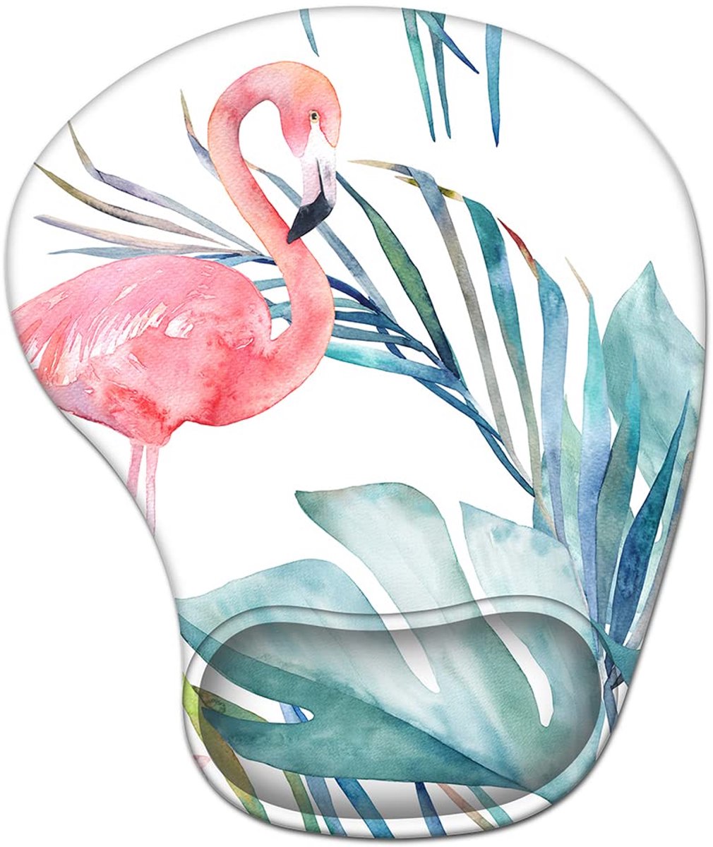 Muismat met gelkussen - Japan flamingo motief - ergonomisch - optimale polssteun - SnelShoppen