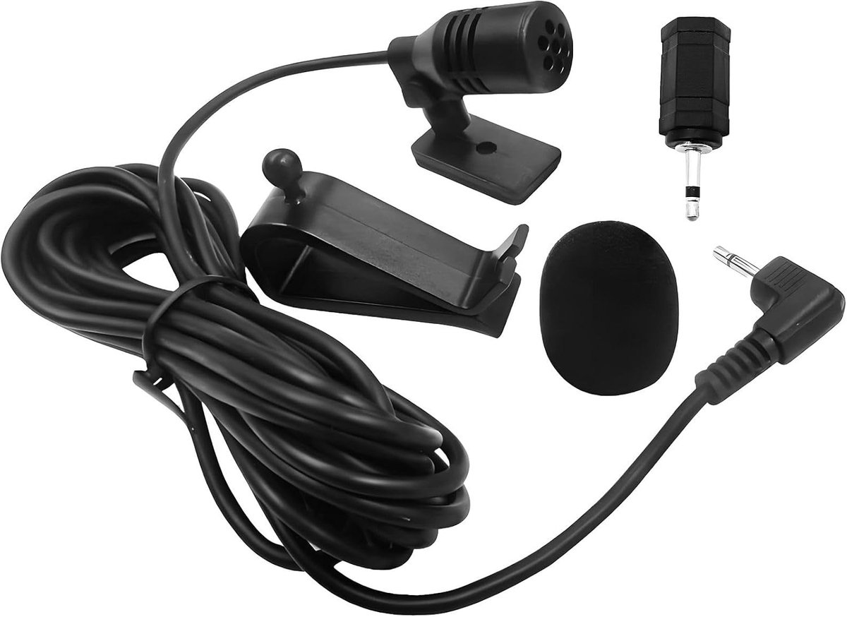 3,5 mm, externe automicrofoon voor autohoofdeenheid, bluetooth-compatibele stereo-radio, GPS en DVD, plug-and-play met 3,5 mm aansluiting naar 2,5 mm stekkeradapter