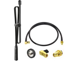 Dual Band VHF UHF 136-460MHz 79cm Foldable CS Tactical SMA Female Ham Radio Antenna CS Antenna with 1M Extension Relocation Cable for Baofeng BF-F8HP UV-5R UV-82 BF-888S GT-3
