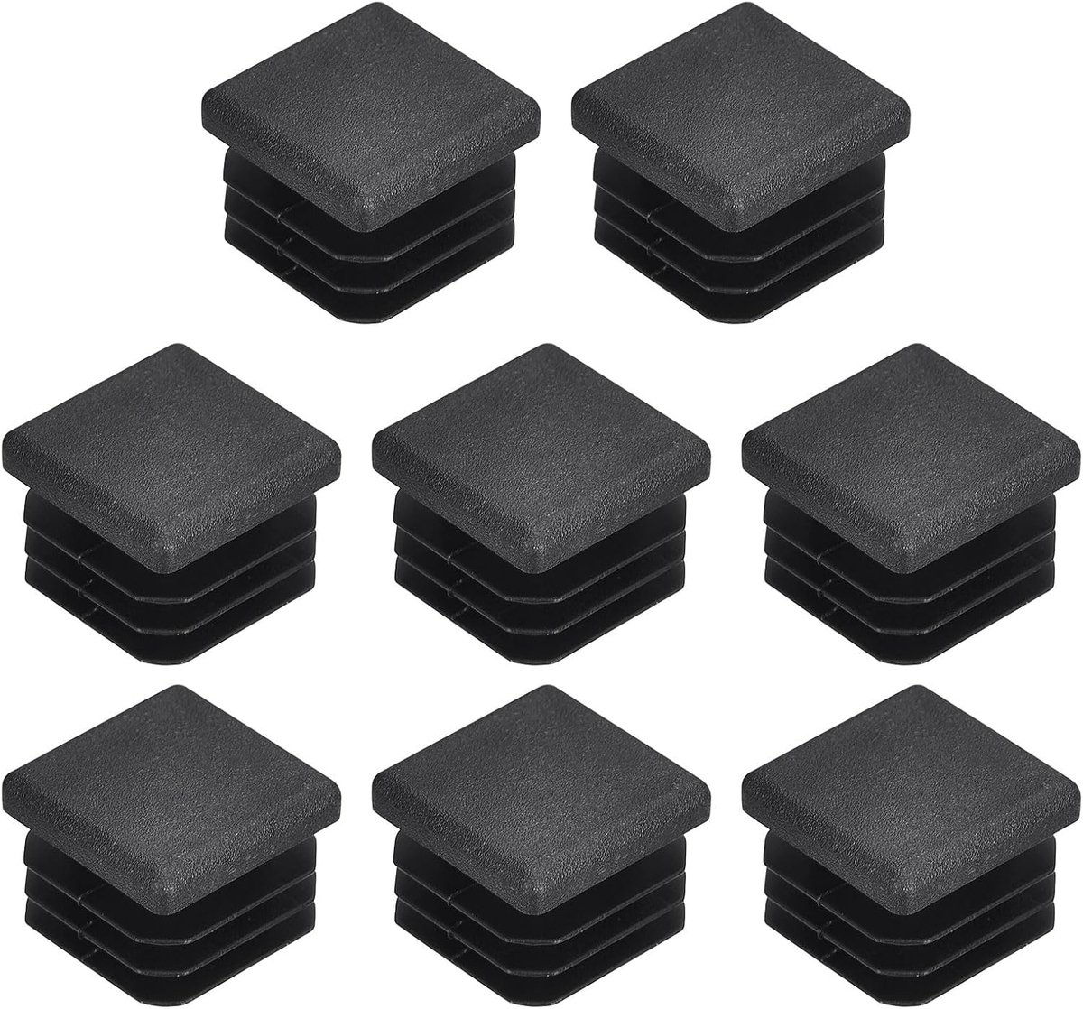 8 stuks plastic slangstoppen voor trapleuning, trap, spil, balustrade, buis, zwart, 20 mm x 20 mm