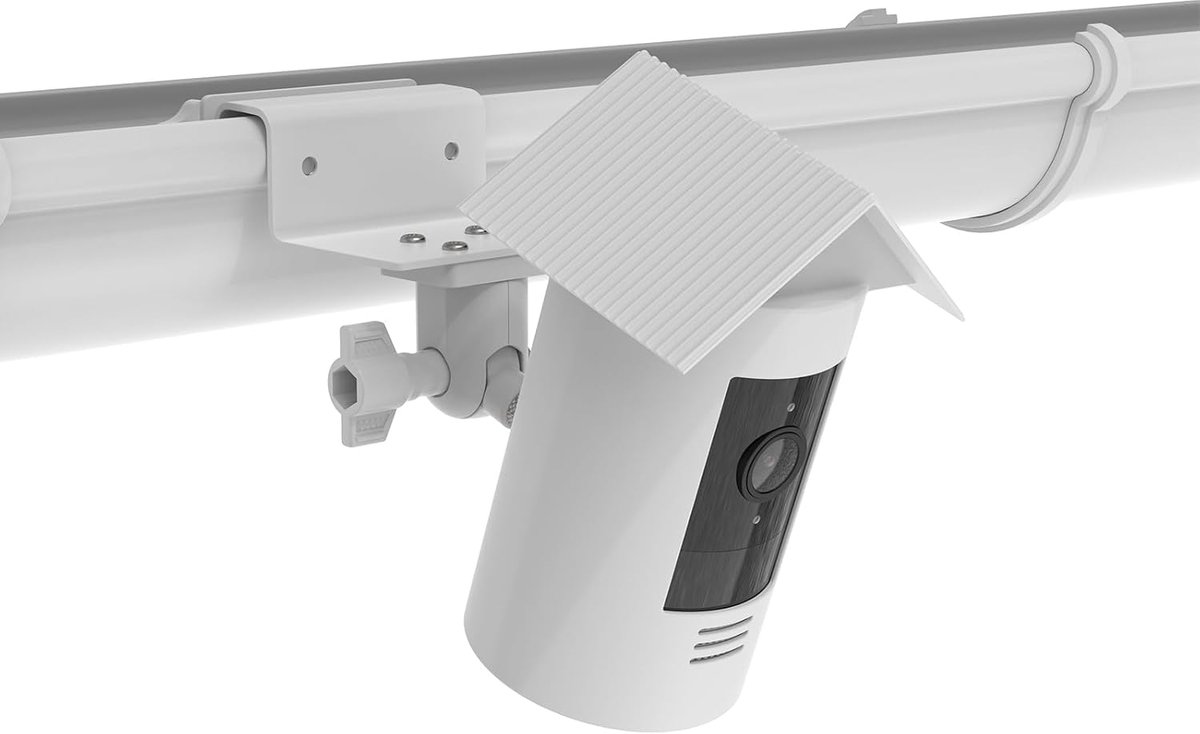 Siliconen hoes en dakgoothouder voor R ing Stick Up Cam/Stick Up Cam Plug-in, Wit