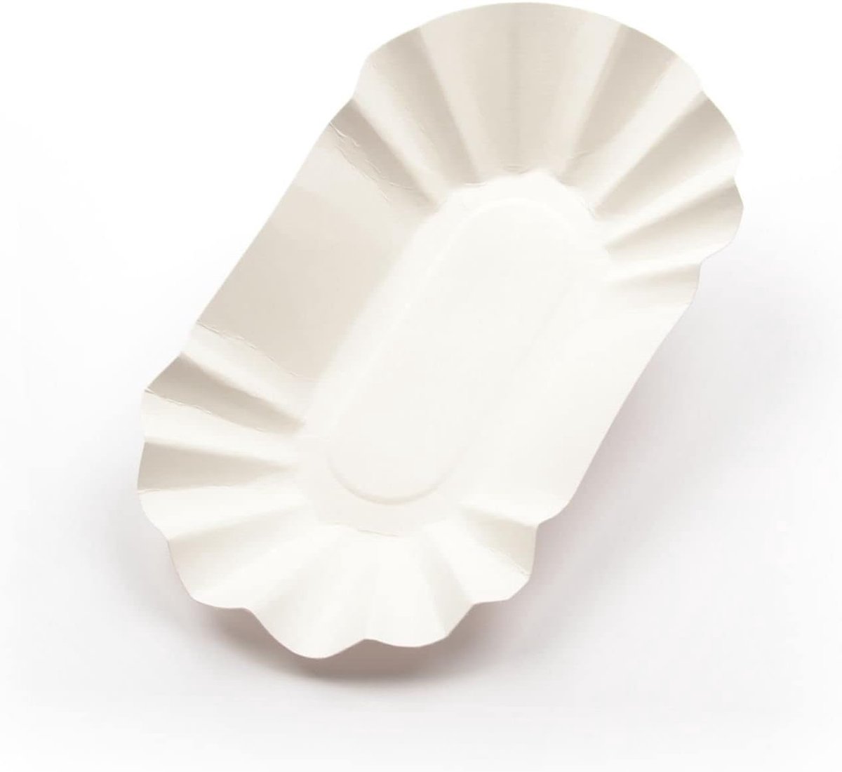 250 stuks kartonnen schalen KU0B (10 × 17 × 3 cm), zonder coating, witte frietschalen, curryworst, papieren borden, curryworstschalen, eetborden, snackplaten