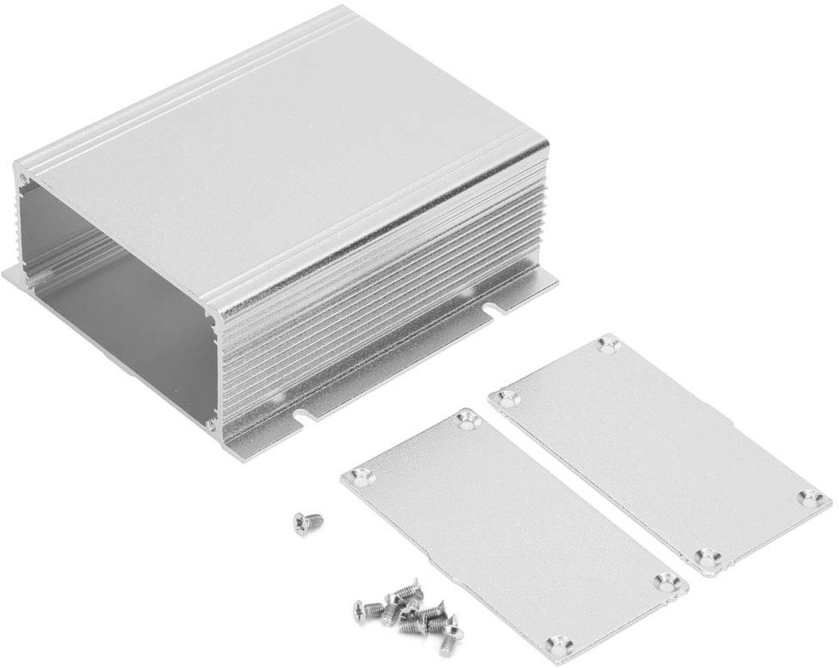 Behuizing Aluminium projectdoos voor printplaat Elektronische projectbehuizing 39 x 88 x 100 mm zilverwit