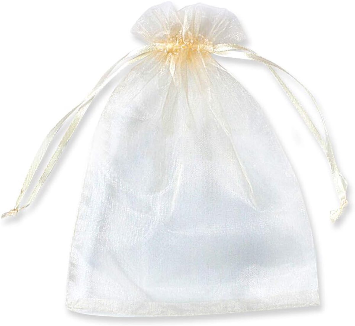 Organza zakjes met trekkoord - 100 stuks, 30x40cm (11,8x15,7 inch) netgaren chiffon verpakkingszakjes voor bruiloft, sieraden, snoep - beige