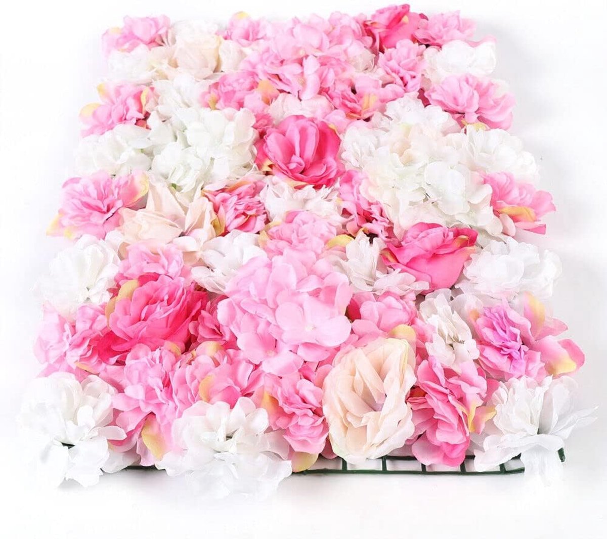 Romantische doe-het-zelf bruiloftsdecoratie, bloemenpaneel, zijdebloem, kunstwit en roze, voor bruiloft, feest, tafel, achtergrond, wanddecoratie, 8 stuks, 60 x 40 cm