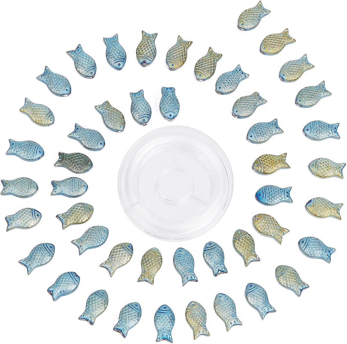 Kralen bulk glas vis kraal charme zomer zee oceaan dier spacer kralen dubbelzijdige kleine vis losse kraal voor sieraden maken kralen kit elastische draad doe-het-zelf
