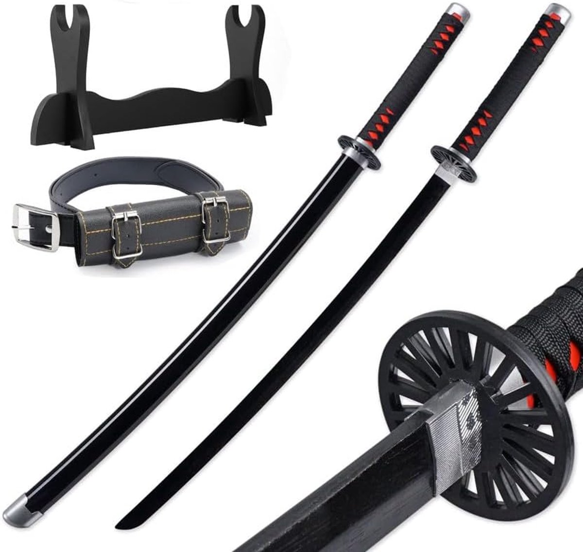 Ninja Bamboe Katana – 104 cm Zwaard met Riem en Houder, Perfect voor Halloween, Themafeesten, Carnaval & Cosplay