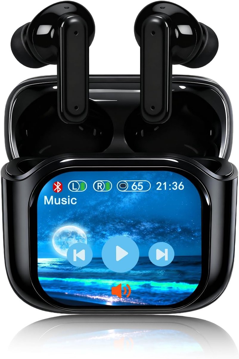 Vertaaloordopjes met realtime vertaalfunctie | Intelligente vertaaloordopjes met touchscreen en ANC, comfortabel draagbaar, ondersteunt 156 talen voor reizen en zaken