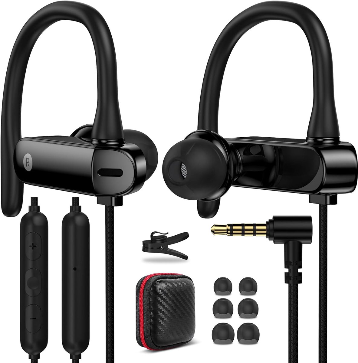 In-ear hoofdtelefoon 1,8 m - bekabeld - ruisonderdrukking - ideaal voor langdurig gebruik - SnelShoppen