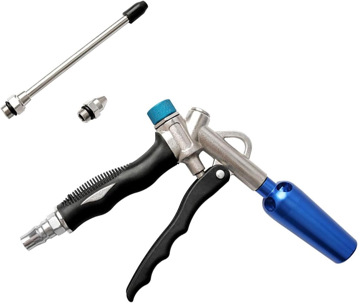 Stalen Luchtblazer - Precisie Cleaner - Elektronica Reinigen - Verstelbare Luchtstroom - 1 Set - Zilver