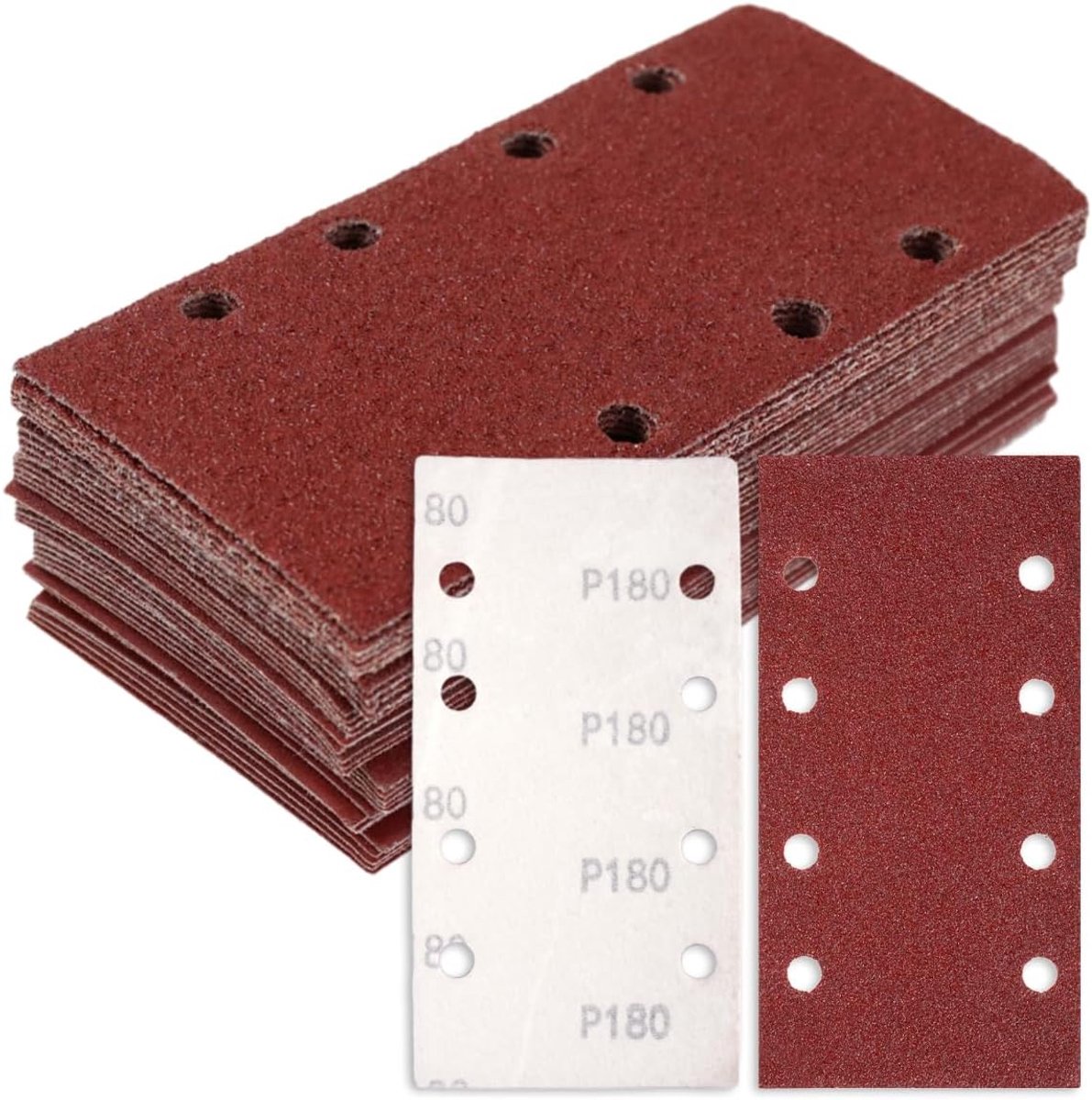 Schuurbladen 93 x 185 mm - Klittenband - Grit 60/80/120/180/320/600/800 - Geschikt voor diverse schuurklussen - SnelShoppen