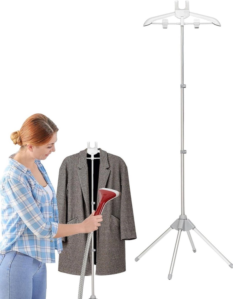 Kledingstomerhanger Standaard - Stoomrek Kleding - Kleding Stomen - 360 Graden Rotatie - Max 155 cm Hoogte - Grijs