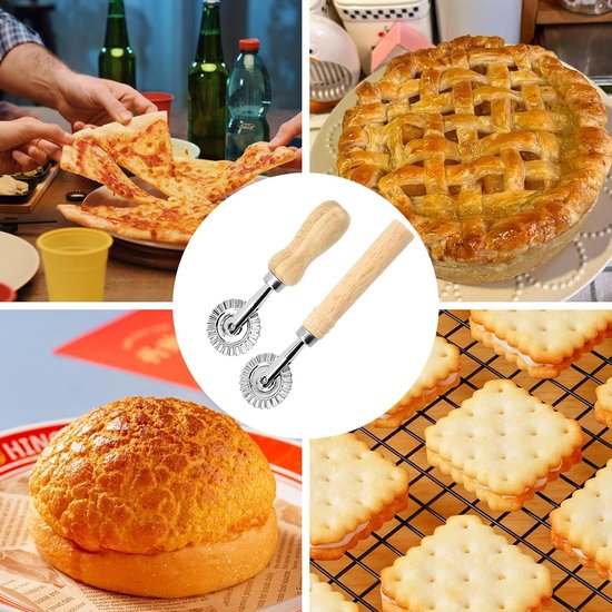 Ravioli roller 4 cm - golvende snijder van zinklegering - houten handgreep - ideaal voor zelfgemaakte pasta - SnelShoppen — afbeelding 5