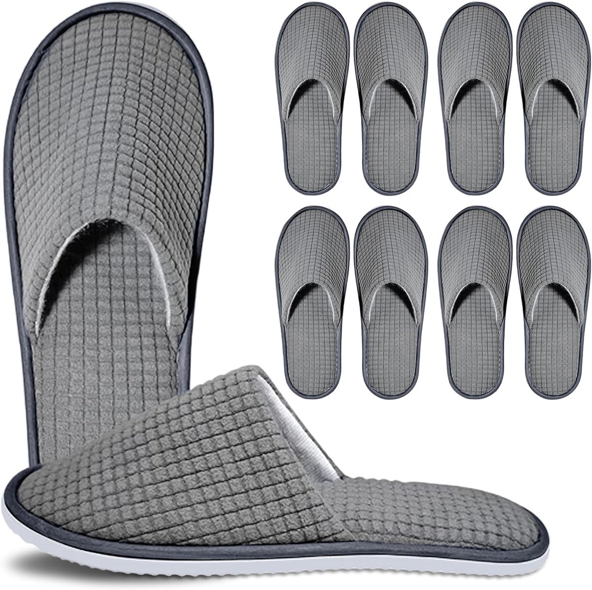 Hotelpantoffels 4 paar - Comfortabel - Zacht materiaal - Perfect voor thuisgebruik - SnelShoppen