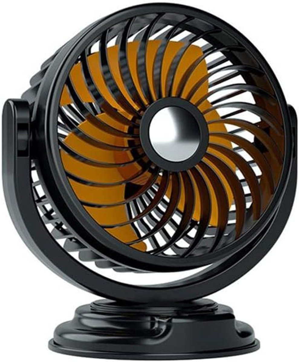 Auto Luchtkoeler Ventilator - Draagbare Ventilator Mini - Auto Interieur Koelen - 360 Graden Rotatie - 17 cm - Zwart