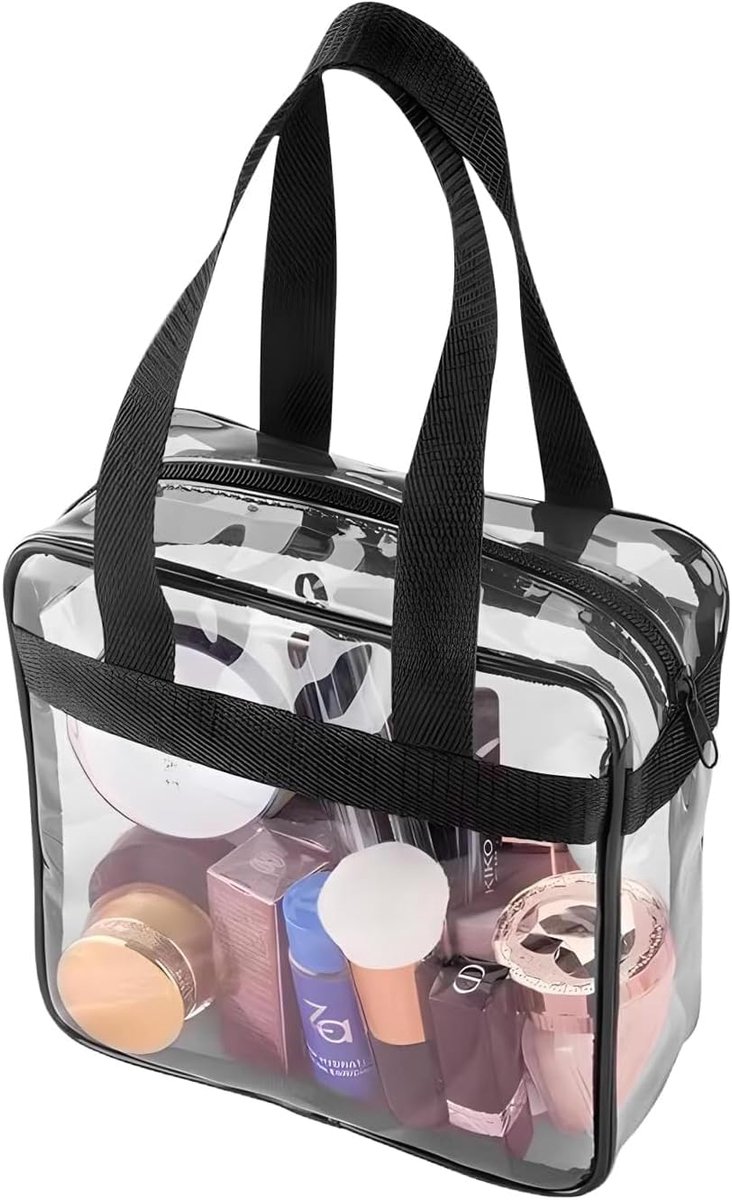 Thijox - Transparante Reistas en Strandtas - Waterdichte Draagtas met Rits - Ideaal voor Vakantie, Badkamer en Reizen - Doorzichtige Handtas voor Dame