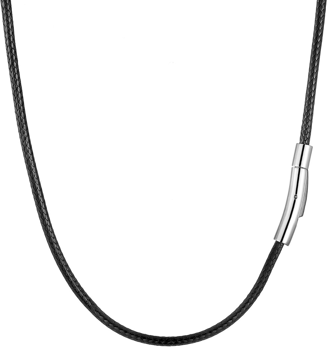 Lederen ketting voor heren 2/3mm - zwart/bruin leer - met sluiting - stijlvol accessoire - SnelShoppen