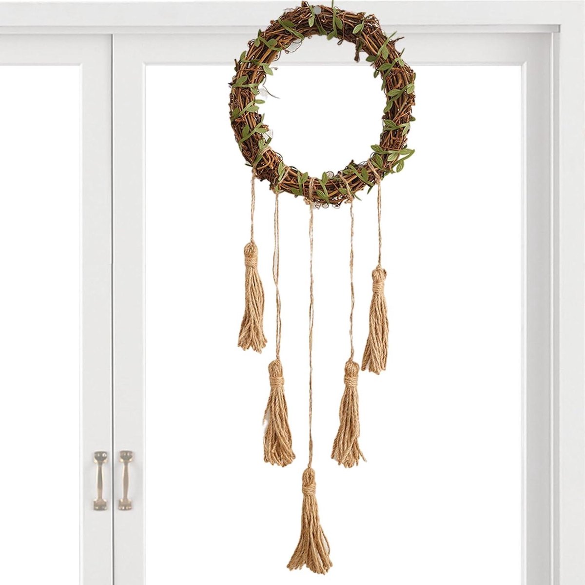 Heksenbellen Deurklink Decoratie - Witch Bells Deurhanger - Sfeerverhogende Decoratie - Milieuvriendelijk Rattan Metaal - 65x22cm - Niet gespecificeerd