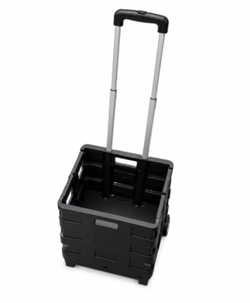 Kortpack inklapbare winkelwagen - steekwagens - 18kg belasting - zwart - kunststof en aluminium