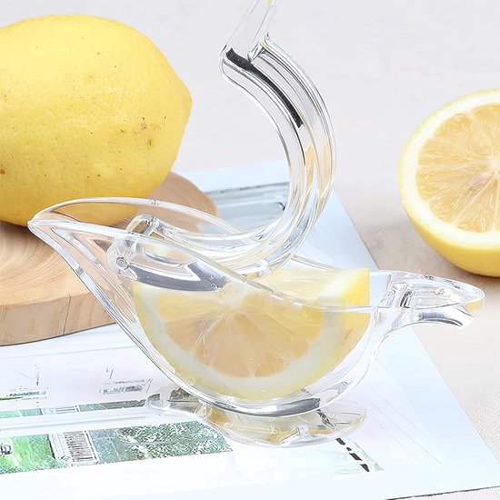 Citroenpers - Citruspers - Citroenknijper - Citroensap uitpersen - Limoenpers - Schijfje citroen persen - Lemon squeezer - Transparant - Kunststof - Jonyx van Jonyx — afbeelding 5