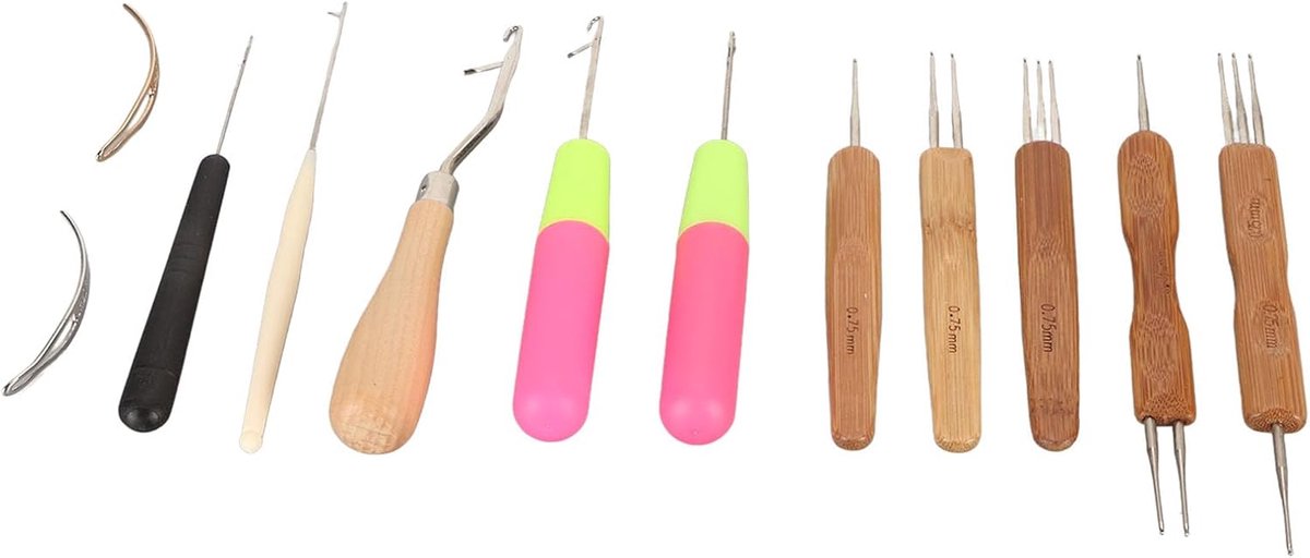 12PCS Dreadlocks Tool Set For Wig Crochet Single Head Double Head Triple Head Combination Hair Extensions Dirty - ShopVlot
