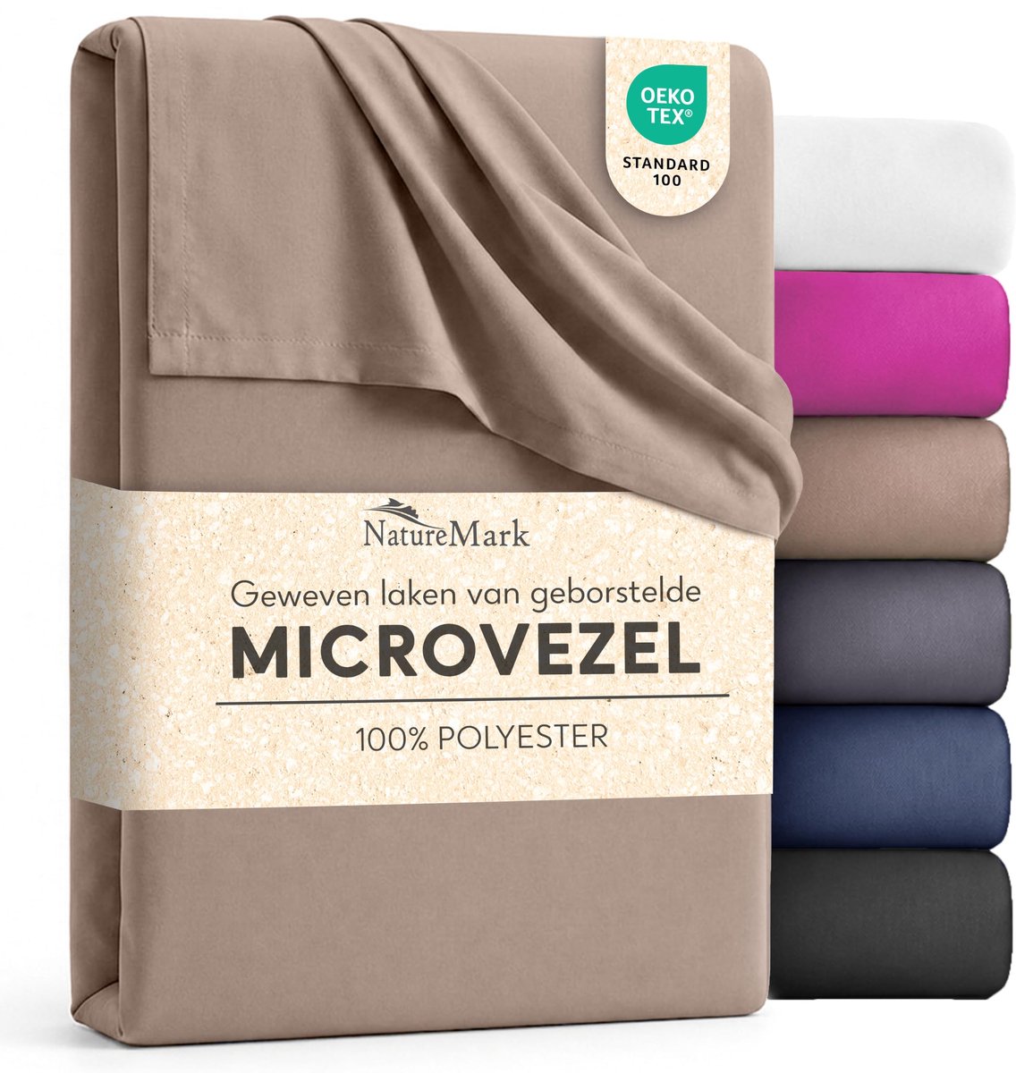 Geborstelde microvezel geweven lakens - NatureMark microvezel laken, kreukvrij en sneldrogend, zacht en ademend - ShopVlot
