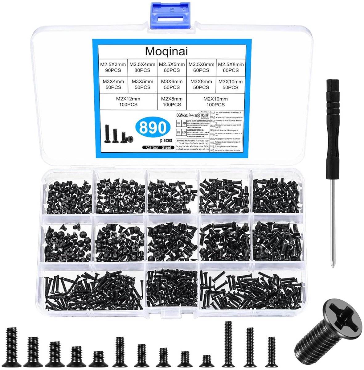 Schoeven set M2 M2.5 M3 - verzinkt staal - Phillips kop - ideaal voor laptop reparaties - ShopVlot
